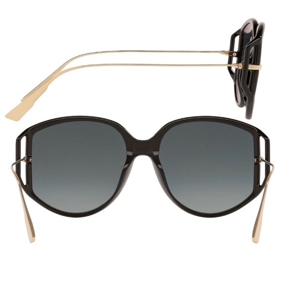 CHRISTIAN Dior DIORDIRECTION2 Butterfly Shaped sunglasses Black Gray UV400 NWT - Picture 14 of 17